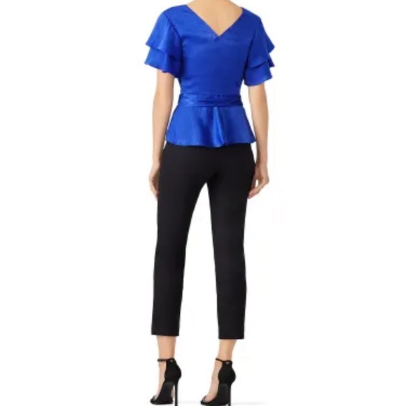 Waverly Grey - Blue Satin Blouse - Picture 3 of 7